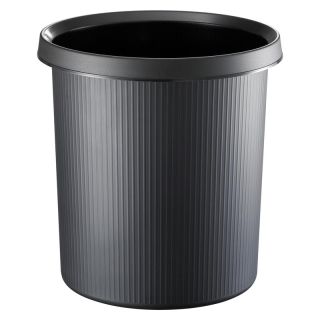 Cos de gunoi, model The german line, din plastic, 18 l, inaltime 320 mm, Ø 315 mm, negru