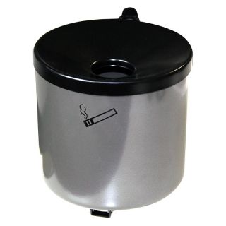 Scrumiera cu montare pe perete Rondo, inaltime 145 mm, Ø 150 mm, 2.4 l, gri