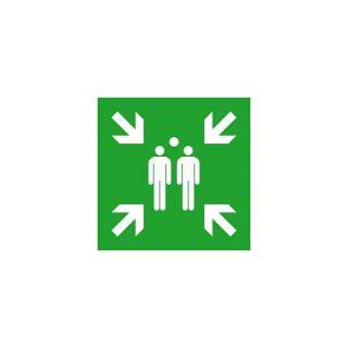 Indicator punct de adunare, 400 x 400 mm, autoadeziv, SAFETY MARKING