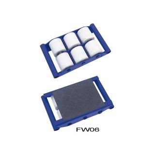 Platforma compacta cu role de transport, pentru sarcini grele, 6 tone, 6 role, din nylon, 395 x 330 x 101 mm