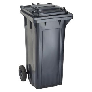 Tomberon gunoi WAVE, 120 l, 482 x 552 x 993 mm, din HDPE, DIN EN 840-1, gri