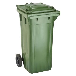 Tomberon gunoi WAVE, 120 l, 482 x 552 x 993 mm, din HDPE, DIN EN 840-1, verde