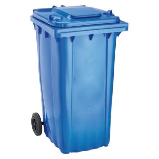 Tomberon gunoi WAVE, 240 l, 580 x 730 x 1067 mm, din HDPE, DIN EN 840-1, albastru