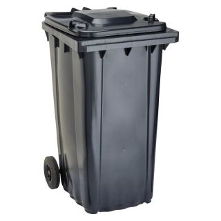 Tomberon gunoi WAVE, 240 l, 580 x 730 x 1067 mm, din HDPE, DIN EN 840-1, gri