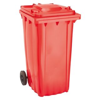 Tomberon gunoi WAVE, 240 l, 580 x 730 x 1067 mm, din HDPE, DIN EN 840-1, rosu