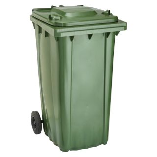 Tomberon gunoi WAVE, 240 l, 580 x 730 x 1067 mm, din HDPE, DIN EN 840-1, verde