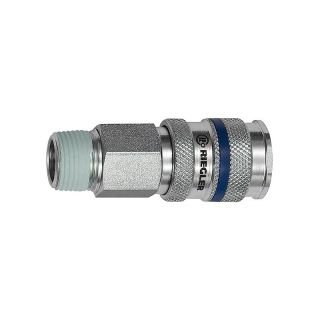 Cupla rapida NW 7.8, din otel, Filet exterior R 3/8 ', 61mm, cheie 19mm, RIEGLER