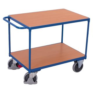 Carucior tip masa, cu 2 rafturi, portanta 500 kg, 1200 x 800 mm, VARIOFIT