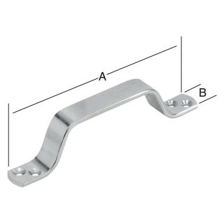 Maner forma D, galvanizat albastru, 200 x 20 x 4.0 mm, VORMANN