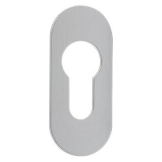 Rozeta ovala Ares 0817/3, aluminiu, argintie, slot pentru cheie, pentru usi profilate, grosime 2.5mm, EDI