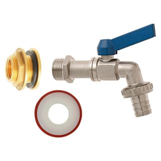 Set racorduri 1/2"-3/4" pentru butoaie de ploaie, 3 buc, inclusiv robinet cu bila, GEKA