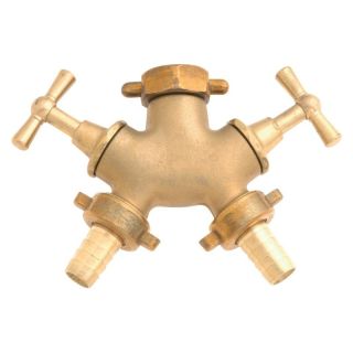 Robinet cu doua cai GEKA plus, alama, cu racord pentru furtun, 1/2", GEKA