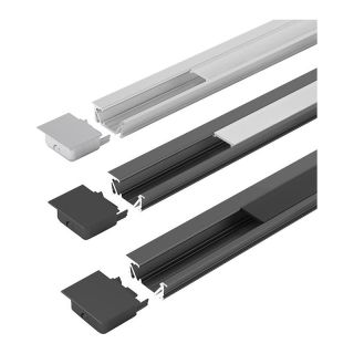 Profil ChannelLine G2, 2000 mm, din aluminiu, aluminiu/opal, 10 bucati, HALEMEIER