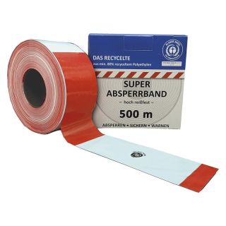 Banda bariera 100 m rulou rosu/alb blocat din cel putin 80% regranulat certificat Blue Angel