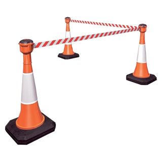 Con de trafic 1000mm, plastic portocaliu cu reflector man.