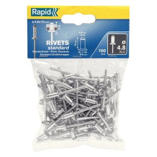 Nituri oarbe standard, Al/otel, cap plat rotund, 4.8x10mm, 100buc, GESIPA