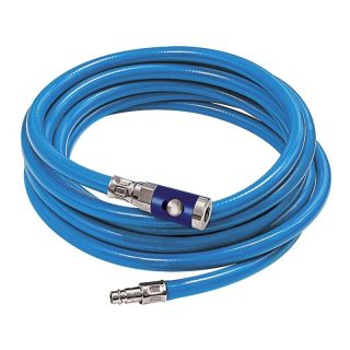 Set furtun de atelier din PVC moale cu cuplaj de siguranta si buton, Ø 9 mm, 12 bar, 10 m, RIEGLER