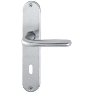 Maner pentru usi de interior 37-47mm, Cardiff E1850Z/302, cu placa lunga, 8/72mm, PZ, inox, HOPPE