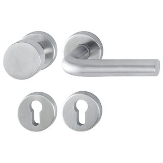 Maner cu buton pentru usa de interior 37-42mm, cu rozeta, Bonn E58/42KV/42KVS/150Z, 8mm, PZ, HOPPE