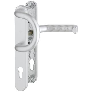 Set maner pentru usi profilate 67–72mm, cu placuta lunga, Liverpool 538G/3357N/1313G, 8/92 mm, PZ, alb, HOPPE