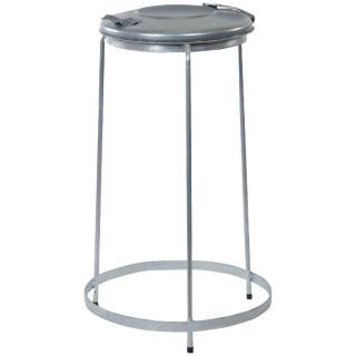 Suport stationar pentru saci de gunoi de 120 l, Ø deschidere 380 mm, Ø total 430 mm, 545 x 545 x 920 mm, capac otel