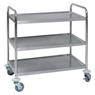 Carucior de servire cu 3 etaje, 825 x 500 mm, din otel inoxidabil