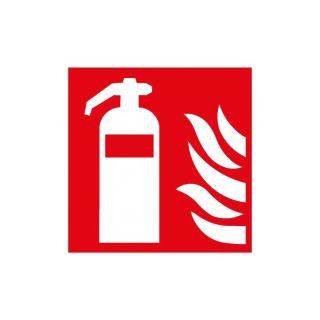 Indicator extinctor de flacari, 100 x 100 mm, folie autoadeziva, SAFETY MARKING