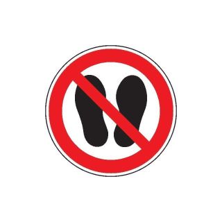 Indicator de interdictie, interzis accesul pe suprafata, Ø 100 mm, folie autoadeziva, SAFETY MARKING