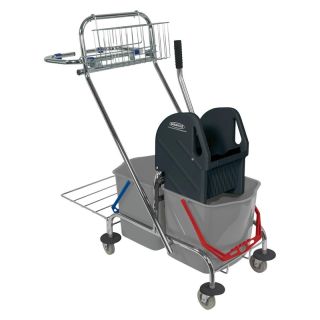 Carucior dublu pentru curatenie profesional, 410x1000x930mm, 2x27L
