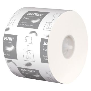 Hartie igienica, 99x120x135mm, 500 bucati cu 3 straturi, alb Katrin Plus System