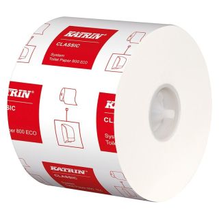 Hartie igienica, 115x99x135mm, 800 bucati cu 2 straturi, alb, Katrin Classic Toilet ECO