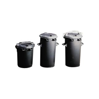 Cos colectare deseuri, din plastic, 50 l, inaltime 730 mm, Ø 455 mm, gri antracit, DIN 6628/29