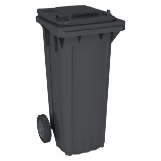 Tomberon gunoi WAVE, 80 l, 482 x 552 x 933 mm, din HDPE, DIN EN 840-1, gri