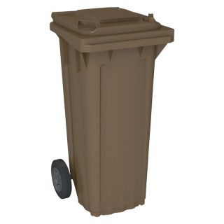Tomberon gunoi WAVE, 80 l, 482 x 552 x 933 mm, din HDPE, DIN EN 840-1, maro