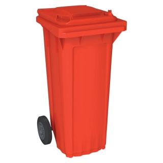 Tomberon gunoi WAVE, 80 l, 482 x 552 x 933 mm, din HDPE, DIN EN 840-1, rosu