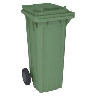 Tomberon gunoi WAVE, 80 l, 482 x 552 x 933 mm, din HDPE, DIN EN 840-1, verde