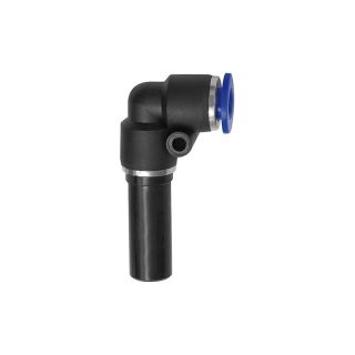 Conector L, cu dop de blocare, pentru furtun Ø 6 mm, lungime 34.2 mm, max. 15 bar, RIEGLER