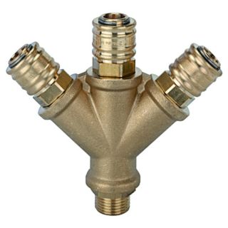Distribuitor de aer comprimat, 3 iesiri, conectare G1/2" cu filet exterior, RIEGLER