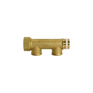 Distribuitor cu 2 iesiri, din alama, intrare 2x3/4" iesire 2xG1/2", 110 mm, RIEGLER