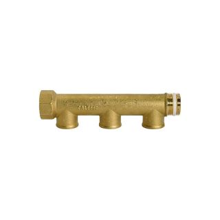 Distribuitor cu 3 iesiri, din alama, intrare 2x3/4" iesire 3xG1/2", 160 mm, RIEGLER