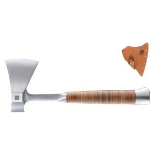 Topor Halder cu maner din piele si teaca din piele pentru protectia lamei
