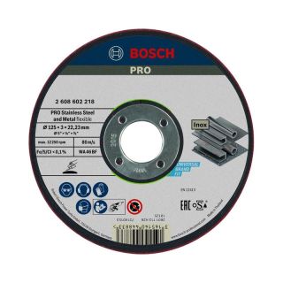 Disc polizare otel/inox Bosch PRO, 125x22.23x3mm