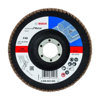 Disc lamelar slefuire otel Bosch PRO X431, inclinat, 125x22.23mm, G40