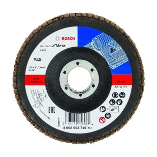Disc lamelar slefuire otel Bosch PRO X431, 125x22.23mm, G40