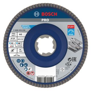 Disc lamelar slefuire otel/inox Bosch PRO X571, X-Lock, 125x22.23mm, G60