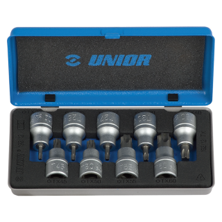 Set capete chei tubulare Unior 192/12, 1/2", TX, 9 piese