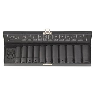Set chei tubulare de impact Fortis, 1/2", 10-24mm, 15 piese
