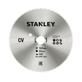 Panza fierastrau circular Stanley, CV, 160x20mm, 100 dinti