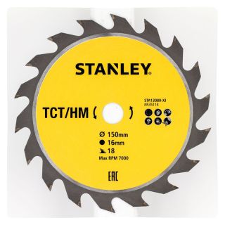Panza fierastrau circular Stanley, TCT/HM, 150x16mm, 18 dinti