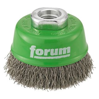 Perie oala Forum, fir ondulat inox 0.3mm, M14, 60mm